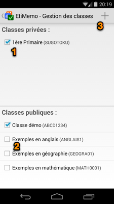 Gestion des classes