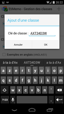 Ajout d'une classe